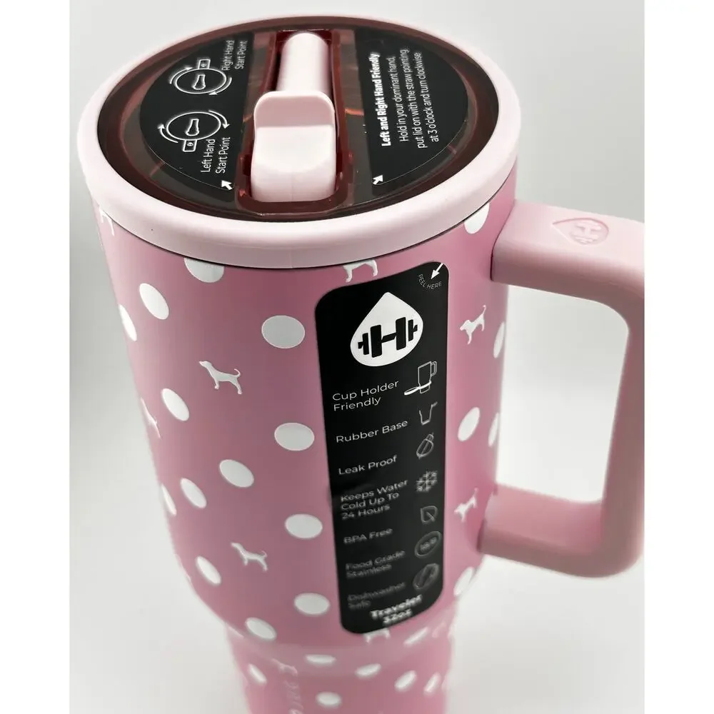 Hydrojug x VS PINK 32 oz Traveler, PINK DOT DOG
